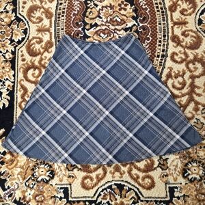 Plaid knee length Skirt Retro 70s Style Schoolgirl Ricki's Polyester Work Office